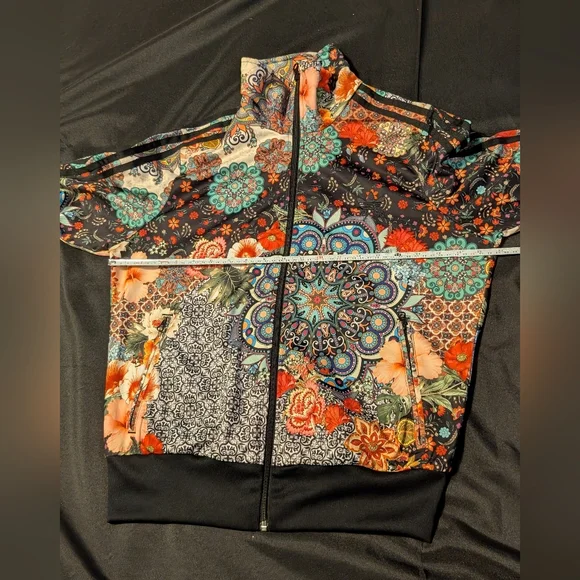 Farm rio Adidas Jardim Agharta Zip Up Track Jacket Size Large - Picture 5 of 17